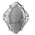 New Fashion Adjustable Silver Claw Setting Natural Gemstone Jewelry Rings for Women Girls