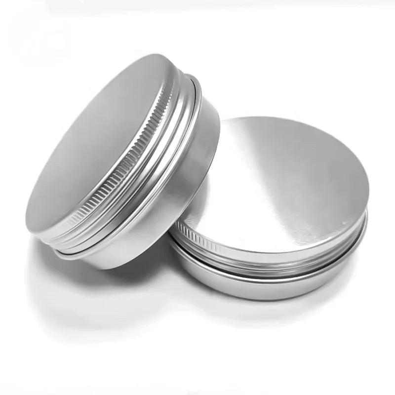 Custom Logo Metal Aluminum Cosmetic Jars 30g 50g 60g 80g 100g Blank Wax Cream Candle Tin with Threaded Lid