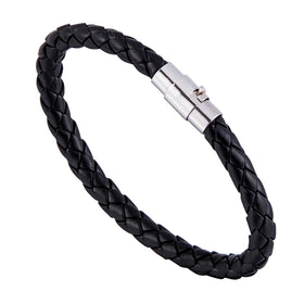 New Couple Bracelet Accessories Handmade Braided Magnetic Clasp Bracelet Stud Clasp Multicolor Leather Bracelet Gifts for Women
