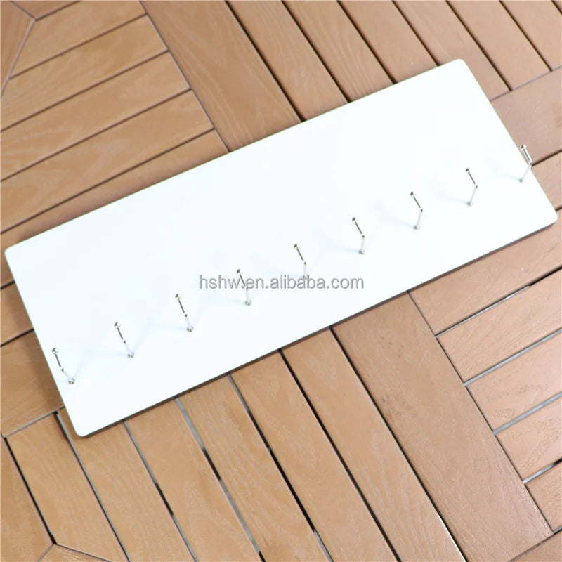 Wholesale 9 Hooks 12mm Printable Key Hanger Wood MDF Blank Sublimation Coat Hanger