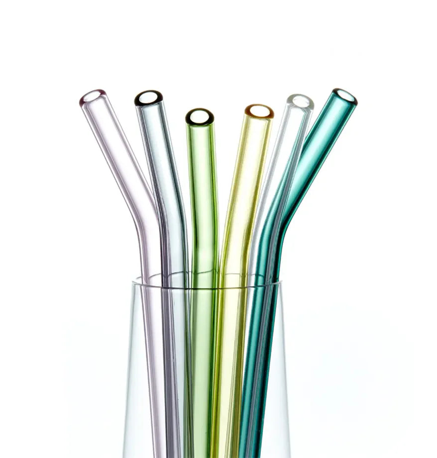 Eco friendly Reusable high borosilicate straw glass drinking straw clear glass straws