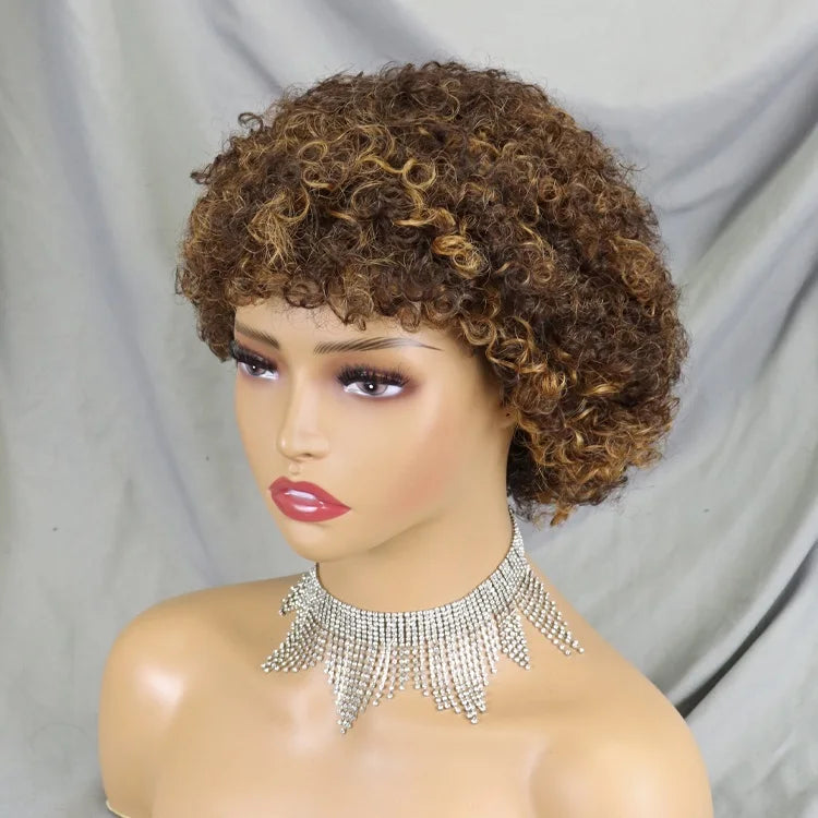 Short Machine Made Cuticle Aligned Hair Cheap Human Hair Wigs Wholesale Natural Short Wigs