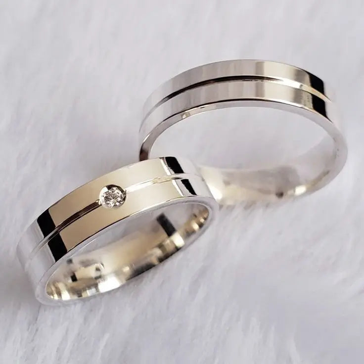 Dingchao Ins Gold Black Crystal Full Stone Multicolor Stainless Steel Fashion Couple Fine Ring