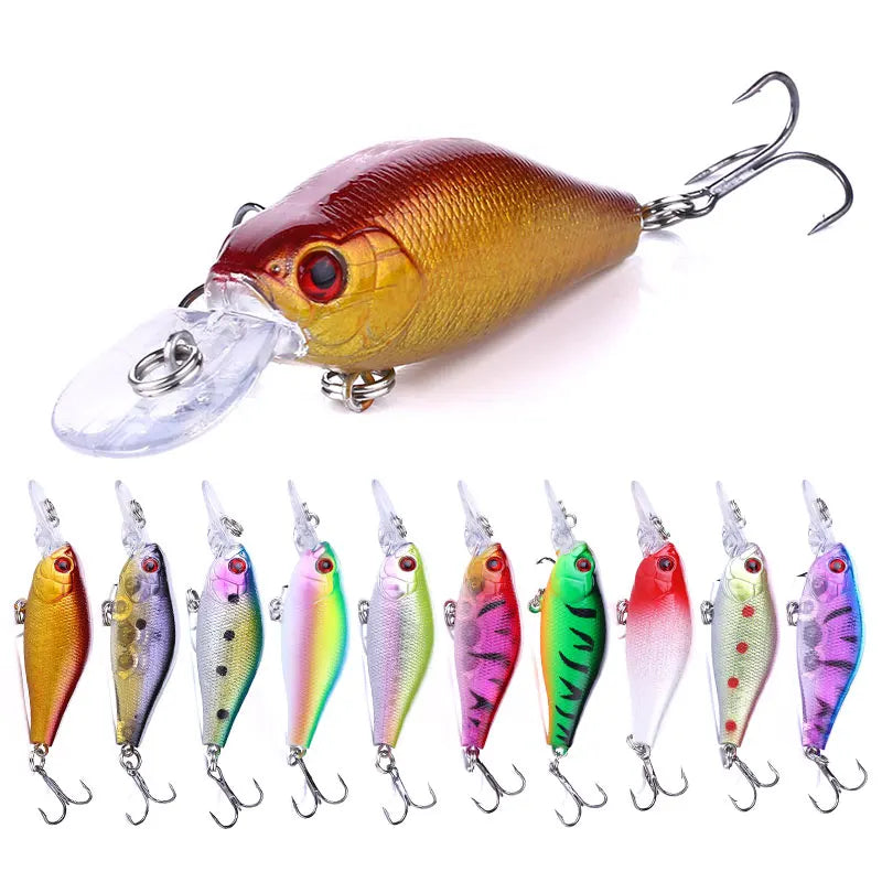 Wholesale CB038 7cm 9g Artificial Hard Plastic Bait Wobbler Crankbait Fishing Lure for Bass