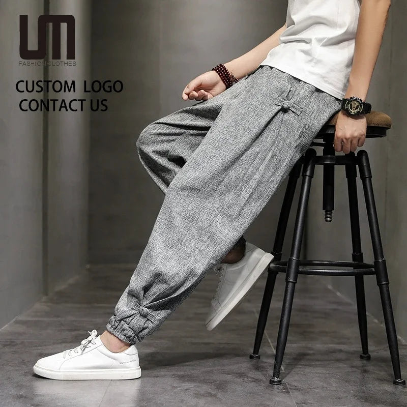 Clearance Sales Vintage Men's Harem Pants - Spring/Autumn Wide Leg Sweatpants (Casual Loose Fit Wholesale)