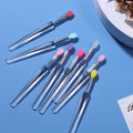 Reusable Chrome Glitter Manicure Tool Silicone Nail Brush Easy-Daub Pigment Silicone Lip Brush for Beauty Salon