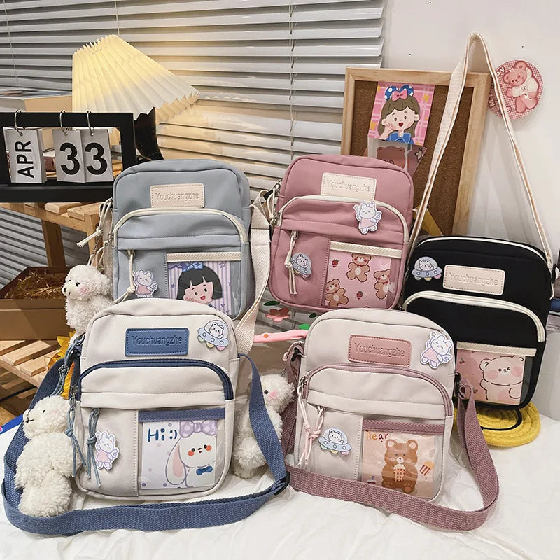 Custom Meowian Ita Backpack Crossbody Messenger Purse Clear Window Jk Uniform Shoulder Bags for Anime Cat Pins Display Bag