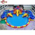 Ocean Theme Inflatable Amusement Park Funcity with Whales and Dolphins Slide 15mDia Pool Good for Summer Season