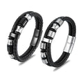 Classics Punk Leather Braided Bracelet Butterfly Shape Wrap Bracelets Stainless Steel Magnetic Clasp Wholesale for Men's Jewelry