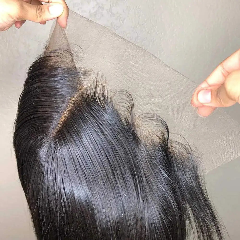 Wholesale Brazilian Virgin Cuticle Aligned Remy Hair Straight Lace Front Wig Small Transparent for Lace 180% Density Black
