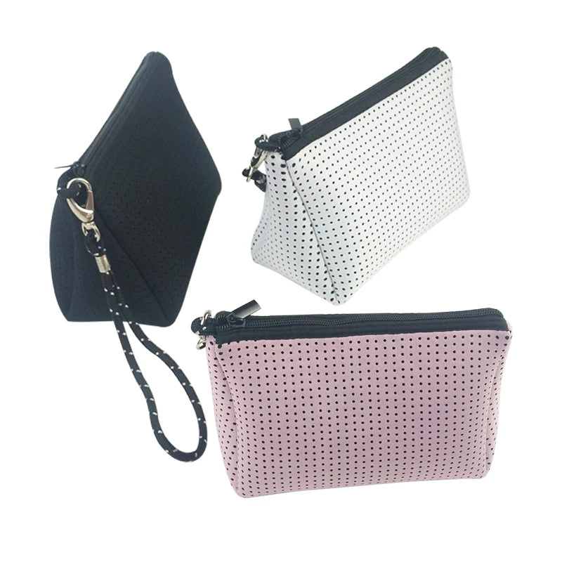 Excellent Quality Neoprene Cosmetic Bag  Luxury with Zipper Easy Carry Waterproof Pouch Zip Makeup Bag