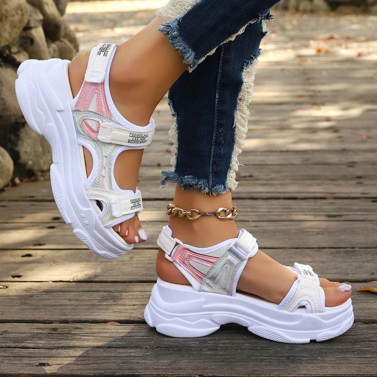 Roman sandals summer new thick-soled women's leisure sports sandals student muffin sandals