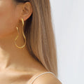 ZA Earring Metal Alloy Gold Plated Top Quality Fashion Hoop Earrings for Women Geometry Jewelry Wholesale