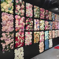 F524 40*60 cm Rose Flower Wall Grid Plastic Backdrop Floral Decoration Artificial Flower Wall Panel for Wedding Proposal Decor