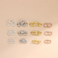Pure 925 Sterling Silver Jewelry Findings Gold Plated S Shape W Shape Necklace Bracelet Connector Clasp