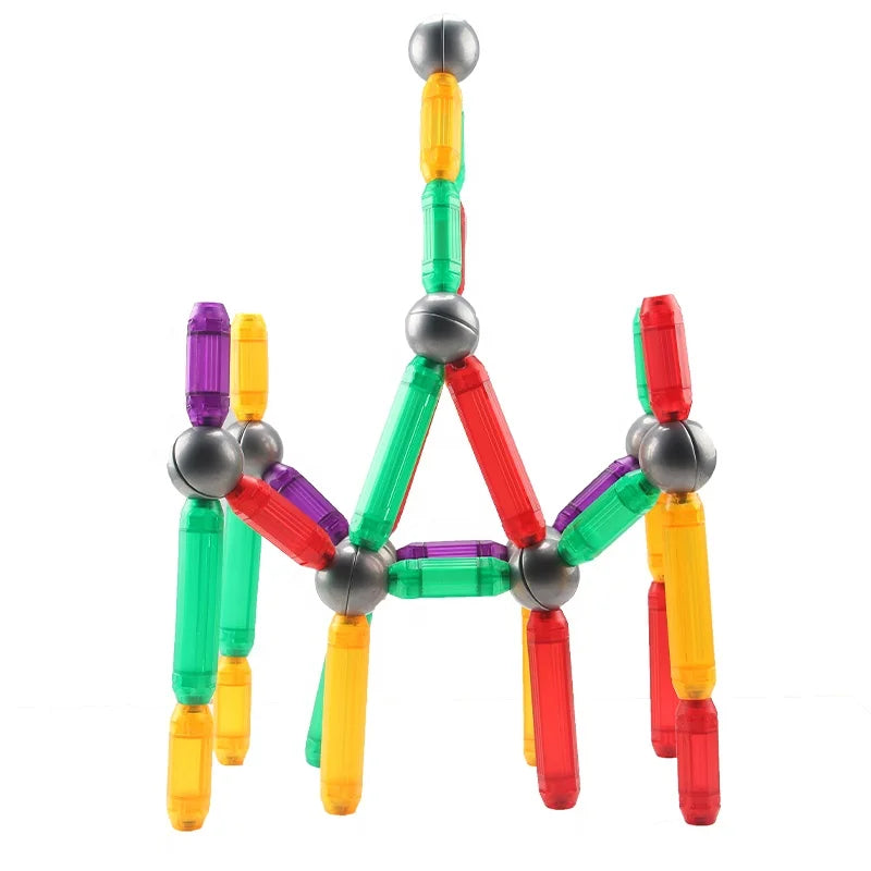 ABS Magnetic Block Building Toy Construction Game with Rod Ball Anime Character and Animal Theme Sets 1:8 Scale Ages 5-7