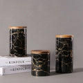 Kitchen Ceramic Snack Container Storage Jar Marbled Grain and Multigrain Storage Canister Food Airtight Jar