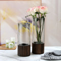 Modern Minimalist Art Deco Transparent Gray Glass Tabletop Vase for Wedding Flower Arrangement and Dried Flower Ornaments