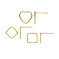 Factory Direct Sale 14K Gold Filled Square Heart Wire Post Earring Jewelry Women Tiny Stud Ears