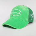 OEM Custom Design Green Unisex 5 Panel Sports Mesh Trucker Cap 3D Embroidery Logo Velvet Trucker Hat