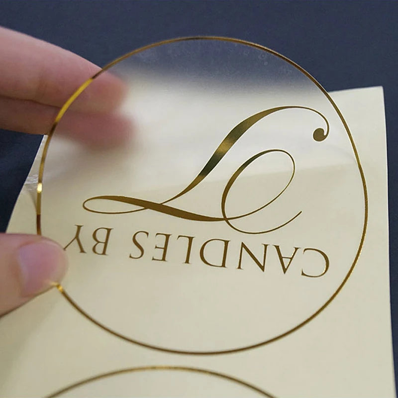 Wholesale Custom Sticker Packing Label Gold Foil Stamping Transparent Sticker Eyes 3d Printing Pink Cosmetic Label Food Label