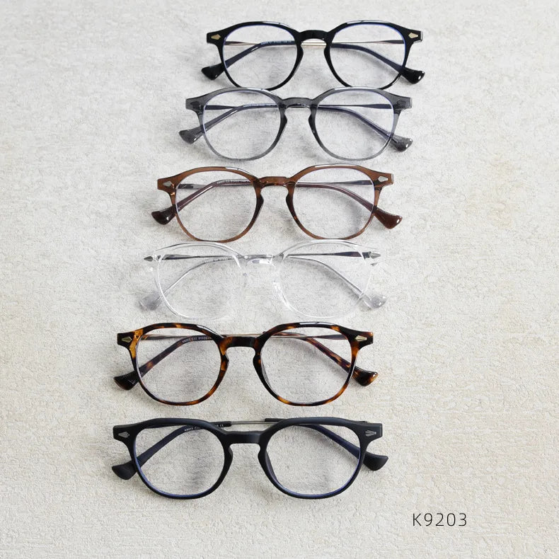 2026 Anti Blue Light Eyeglasses Mobile Round Frame Glasses Universal Oversized Optical Texture-frame Spectacle Metal Eyewear