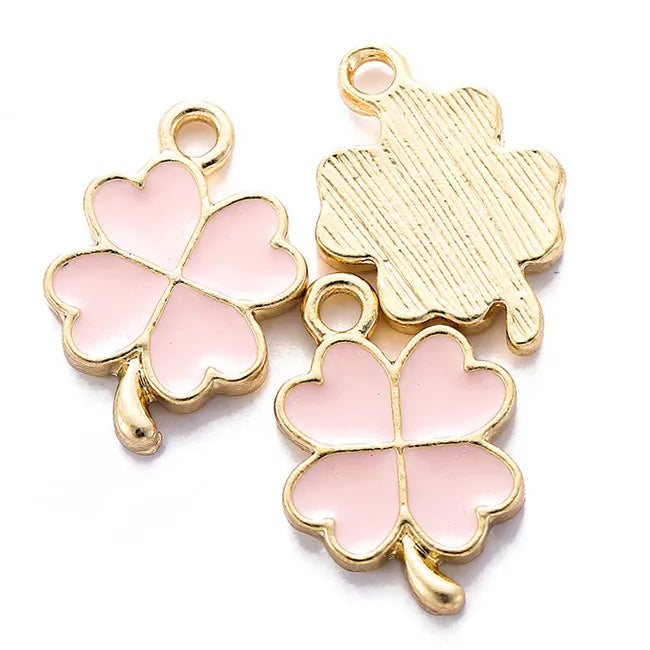 Bulk  New Full Enamel Leaf Flower Charms Pendants Dangles for Earrings Necklace Bracelets Jewelry Making Accessories