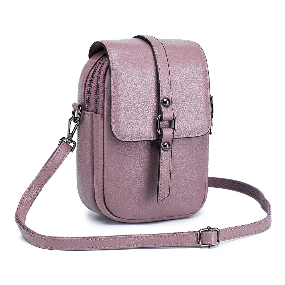 2022 Crossbody Shoulder Phone Bags Women Genuine Leather Lady Handbags Fashion Women Mobile Phone Purse Bags Lady Messenger Bags