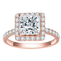 MSR-712 Custom Jewelry Real Gold Jewelry 18k Solid Gold 2ct Princess Cut Lab Diamond Engagement Ring