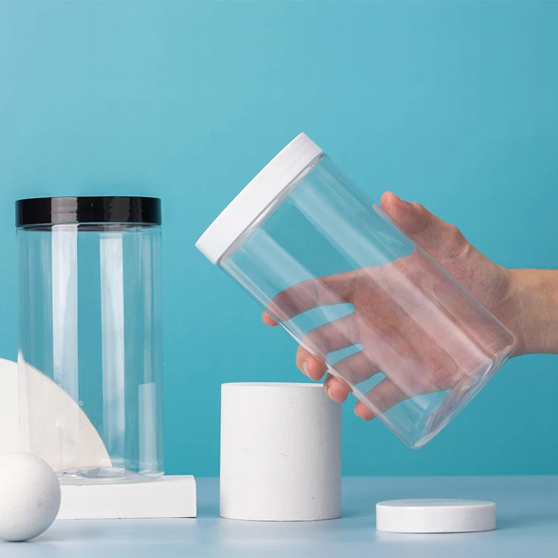 30g-500g Plastic Cosmetic Packaging Jars with PET Lid and Inner Lid for Face Cream Lotion Shampoo