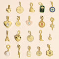 Custom 18K Gold Brass Charm Bracelet and Necklace DIY Accessories Build Your Own Design for Perfect Gift