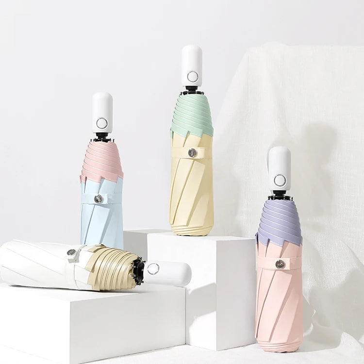 New Trending Automatic Umbrellas  Colorful 3 Folding Rainy and Sunny Umbrella