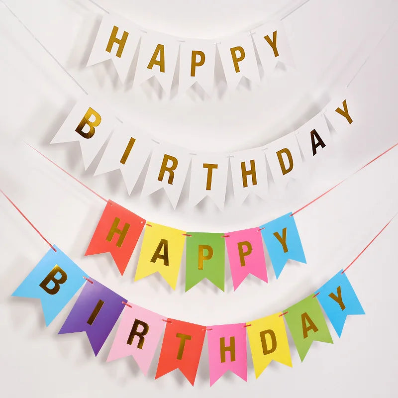 Nicro Happy Birthday Banner Letter Fishtail Flag Birthday Party Supplies Banner Festival Party Birthday Decoration