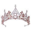 Girls Princess Colored Stone Rhinestone Wed Crystal Queen Crown Tiaras for Brides Hair