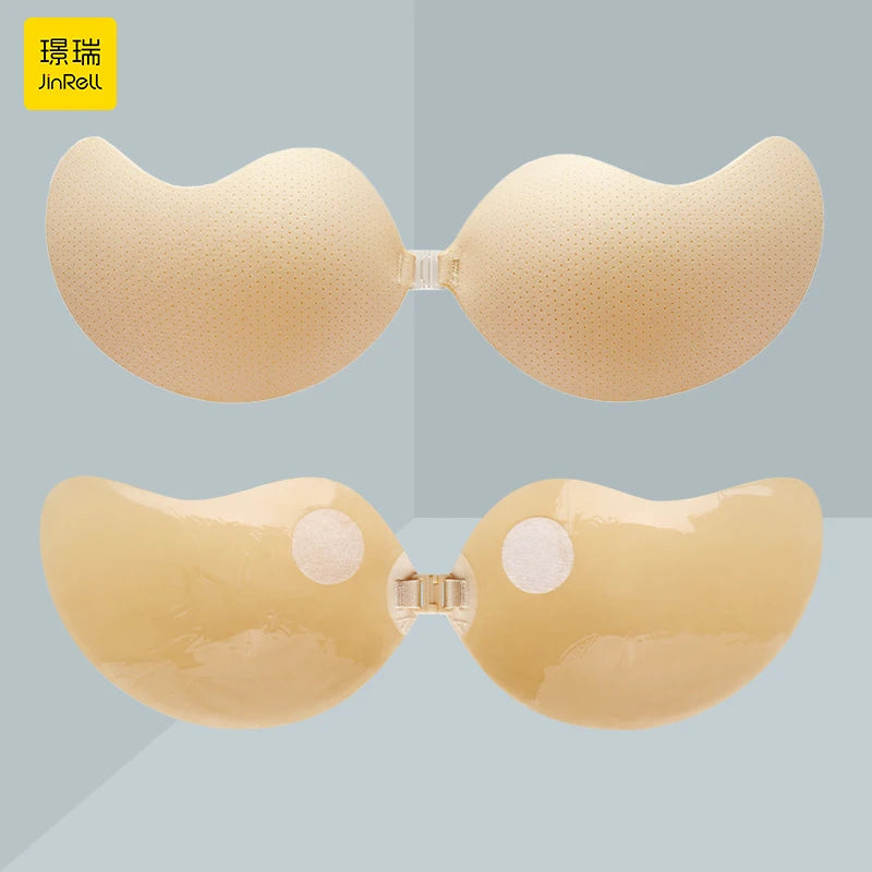 Mango Shape Invisible Backless Bra Sticky Adhesive Seamless Solid Push Wire Free Comfortable Breast Bra for Women Wedding MegaBDM
