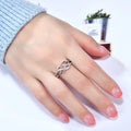 Women's 925 Sterling Silver Fashion Jewelry Custom Moissanite Celtic Knot Infinity Rings with Zircon Silver Ring for Weddings