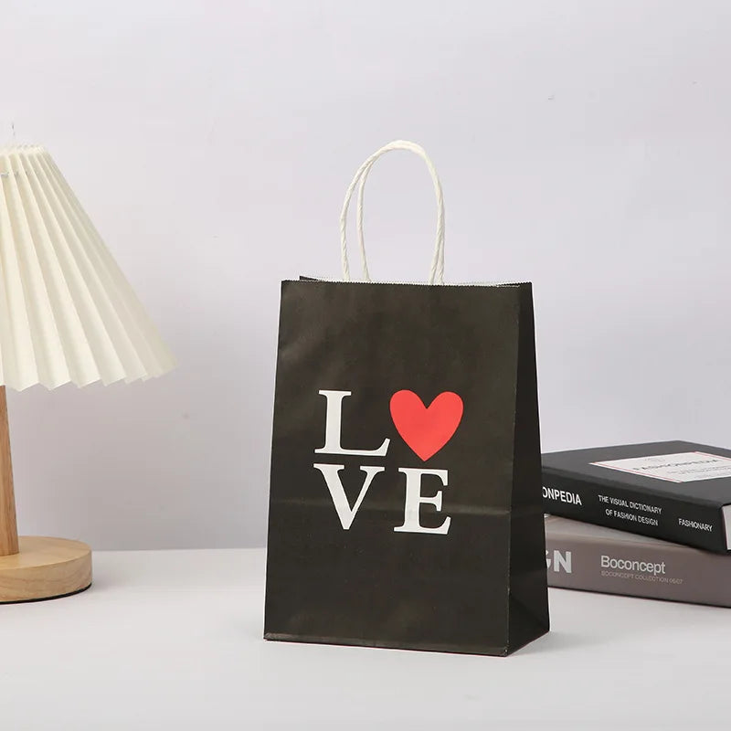 Wholesale Luxury Valentine's Day Gift Paper Bag Custom Printing Logo Boutique Shopping Packaging Bag with Handle