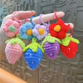 Cartoon Soft Cotton Ball Keychain for Girl's Bag Charms Children's Birthday Gift