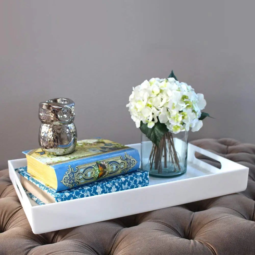 RAY YI Customized Modern Clear Decorative White Acrylic Serving Trays Wholesale