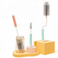 New Design Baby Bottle Nipple Cleaning Tools Portable 360 Degree Rotate Silicone Milk Bottle Cleaning Brush Kit