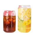Custom Logo Clear 16oz Glass Beer Can with Bamboo Lid Glass Can