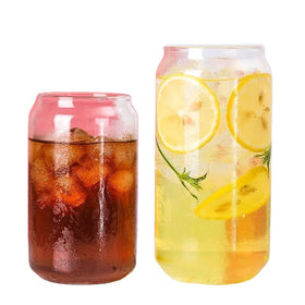 Custom Logo Clear 16oz Glass Beer Can with Bamboo Lid Glass Can