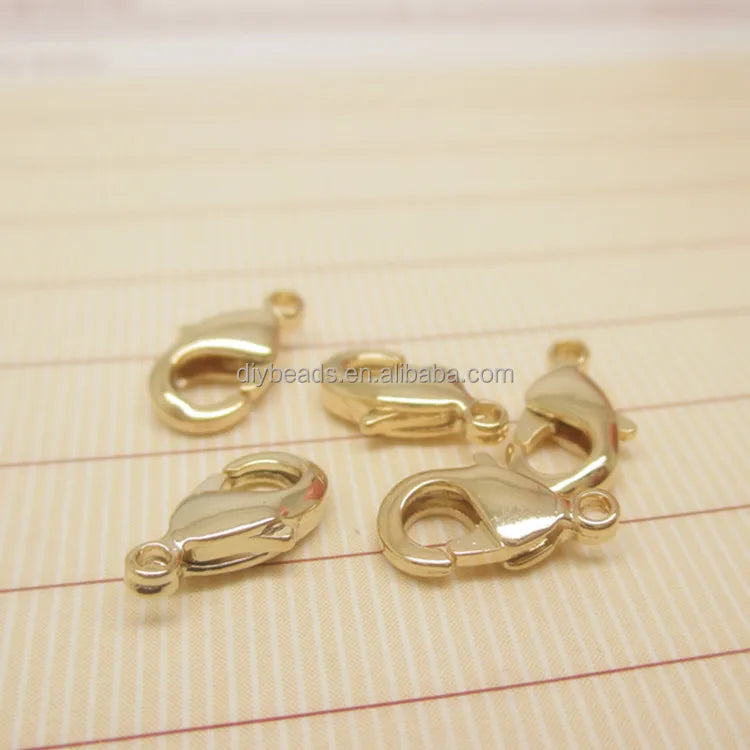 Wholesale 24K Triple Gold Plated Lobster Clasp Connector Clasp for Making Leather Bracelet