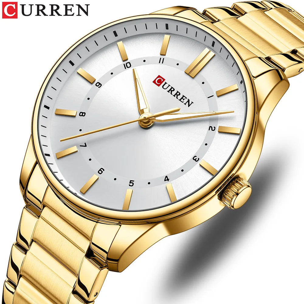 CURREN Watch for Men 8430 Fashion Business Wristwatch Men's Casual Stainless Steel Luminous Hands Quartz Watches Male Clock