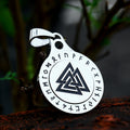 SS8-912ABCP Steel Soldier Viking Style Ancient Symbols the Heart of Hrunger Blessing Runes Reincarnation Stainless Steel Pendant
