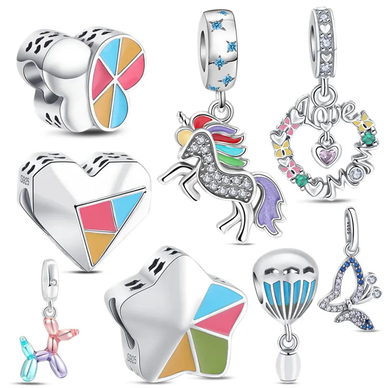 Hot Cute Heart Dog Design Bangles DIY Charms Beads Wholesales 925 Sterling Silver Bracelet Designer Charms Beads Jewelry Making
