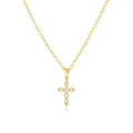 ROXI INS Trend 18K Gold Plated S925 Sterling Silver Diamond Cross Pendant Necklace
