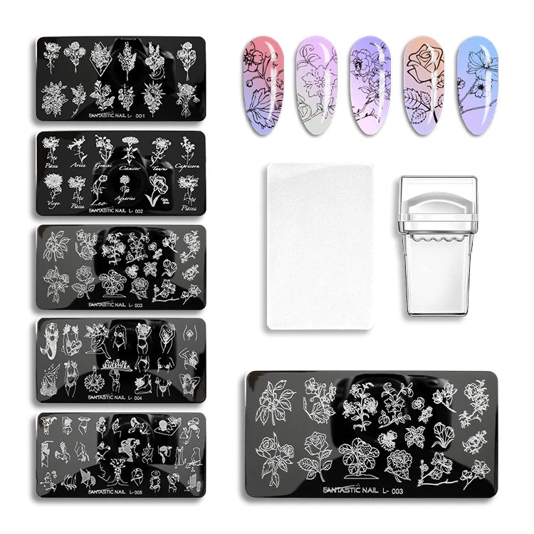 Nail Salon Tool Flower Image Transfer Template 3D Flower Design Nail Art Stamping Plate