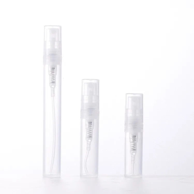 Snap Type Plastic Atomizing Empty Bottle 2ml 3ml 5ml PP Toilet Water Press Usage