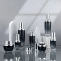 Luxury clear Cosmetics Packaging Sets Empty Glass Cream Jar and Pump Bottle Skin Care Set Face Cream Lotion Bottle